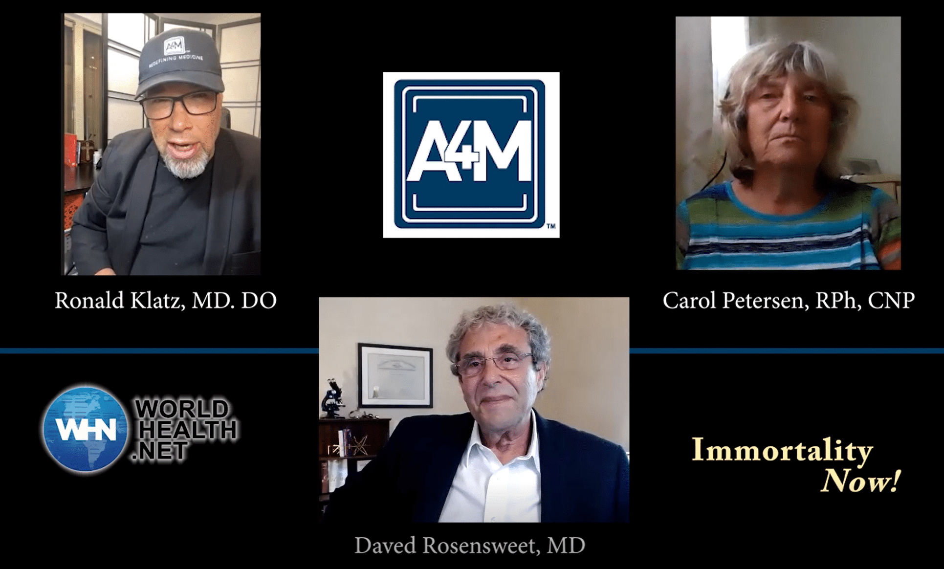 Dr. Ronald Klatz and Carol Petersen feature an episode of” Immortality Now” interviewing Dr. Daved Rosensweet on the FDA’s positioning to threaten the availability of compounded bioidentical hormone therapies.